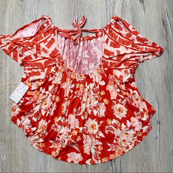 Free People Floral Blouse Sz Small - Picture 9 of 10